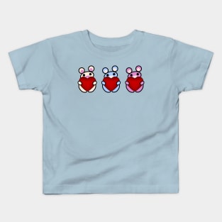 Three Chibis (Big Hearts) Kids T-Shirt